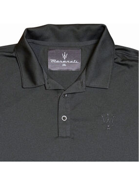Maserati x Nike Mens Black Pique Polo 2XL Performance Shirt EUC Wicking Golf